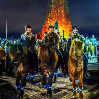 Girls on horses at Culture night festival